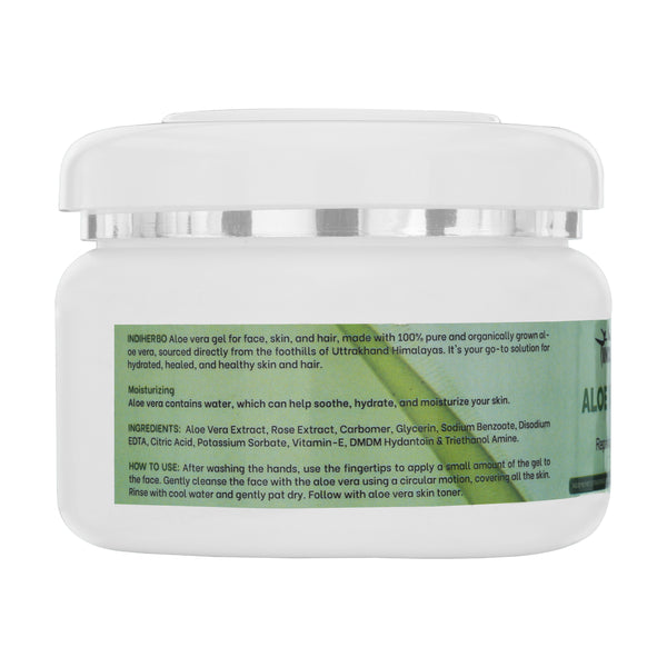Indiherbo Aloe Vera Gel 250g | Pure Aloe for Face, Skin & Hair | Repairing & Soothing Gel