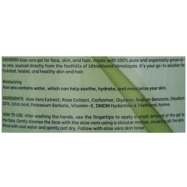Indiherbo Aloe Vera Gel 250g | Pure Aloe for Face, Skin & Hair | Repairing & Soothing Gel